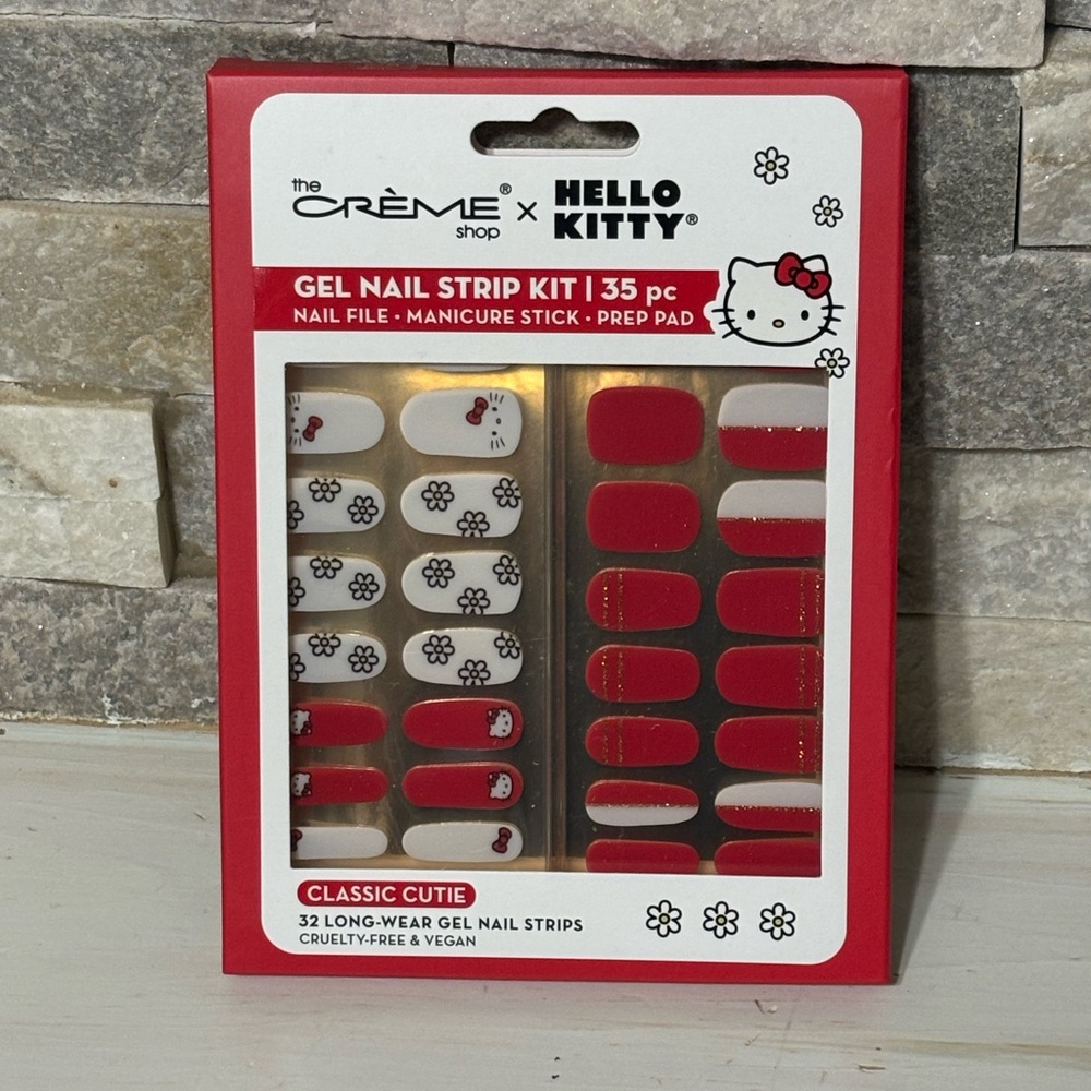 x Hello‎ Kitty Gel Nail Strip Kit - Red and White